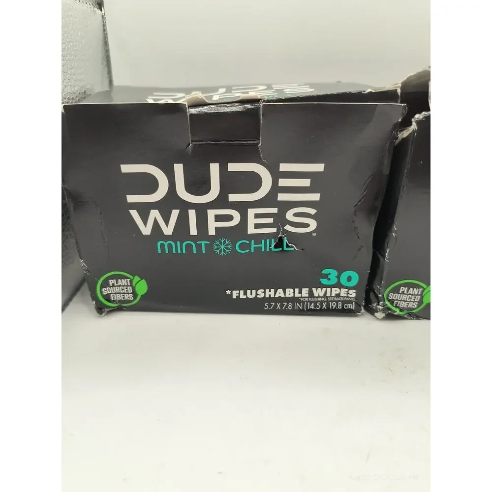 DUDE Wipes Mint Chill Flushable Wipes 2 Boxes Of 30 + 48 CT XL Wipes